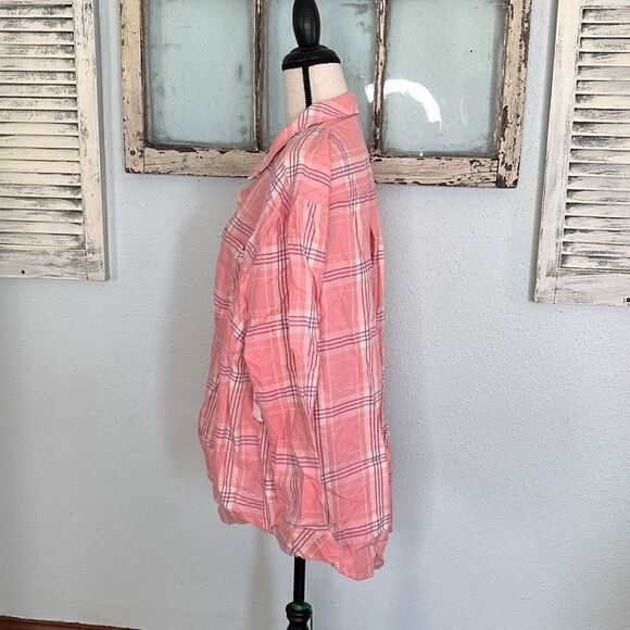 Style & Co Womens Shirt Button Down Long Sleeve Plaid Pink Size 3X NWT - Picture 3 of 11